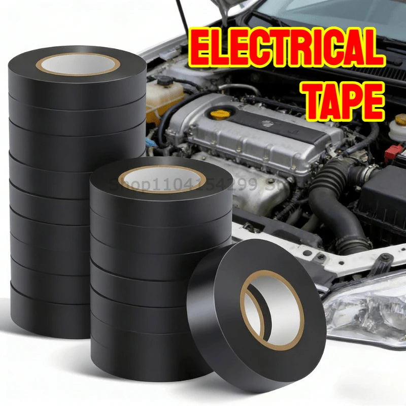 10/100M Black Flame Retardant Electrical Insulation Tape Strong Adhesive Wire Harness Tape for Electrical Wiring Waterproof Tape Zpaxo