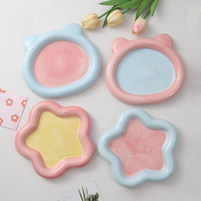 Cat Bowl Canned Bowl Cat Food Bowl Ceramic Pet Dog Bowl Cat Rice Bowl Drinking Water Bowl Not Easy To Knock Over Large Diameter Zpaxo