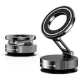Super Strong Magnetic Phone Holder Foldable Design 360° Adjustable Vacuum Car Mount For Car Desk Bathroom Phone Holder Zpaxo A Black