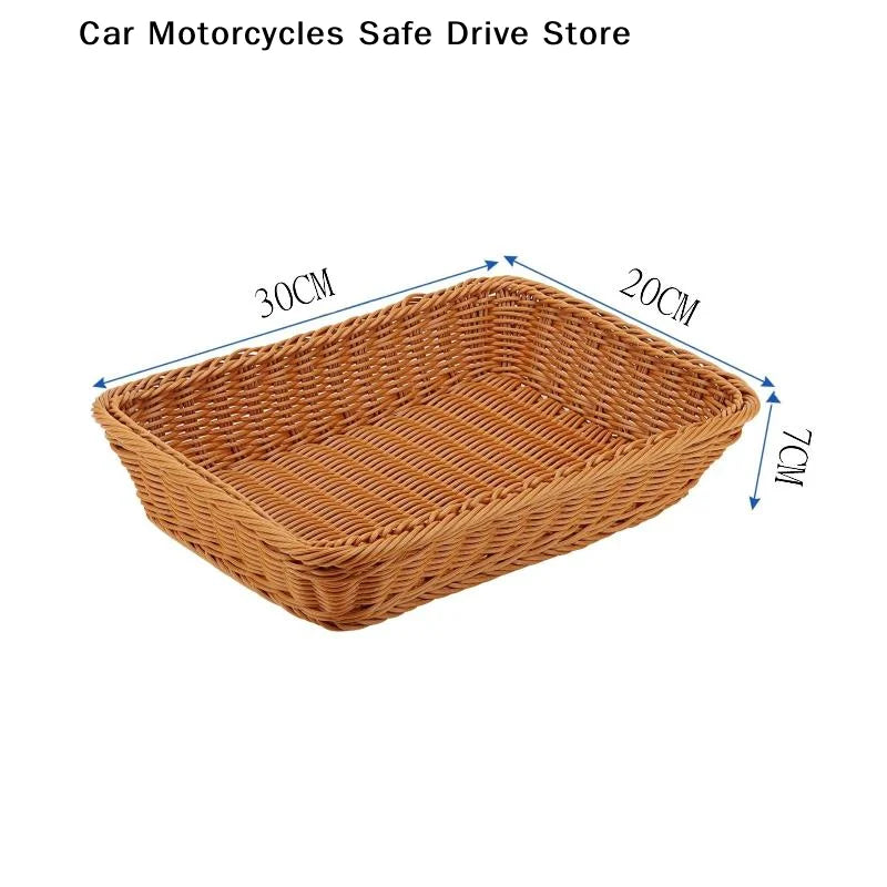 MWoven Rattan Storage Basket Sturdy Structure Large Capacity Kitchen