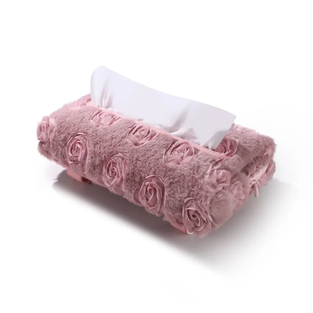 Car Accessories Leather Rose Tissue Box Pink Black Cute Napkin Zpaxo Pink