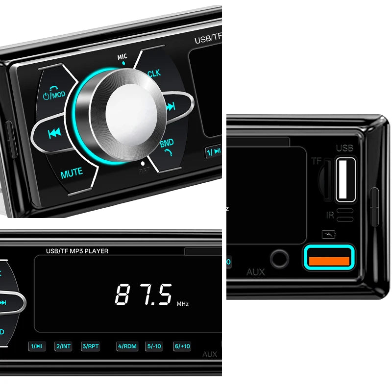 HIPPCRON Car MP3 Player Supports Wireless Call Connection 7 Light