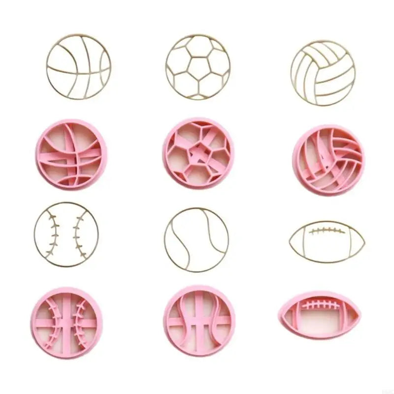 6 Pcs Clay Earrings Molds Football Jewelry Making Molds Handmade Basketball Earrings Cutting Molds for Earrings Making Zpaxo