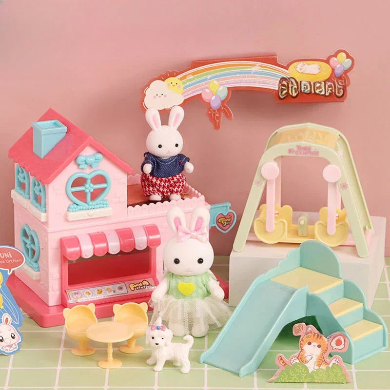 Miniature Dollhouse Furniture Little Rabbit Dresser Lovely Scene Play