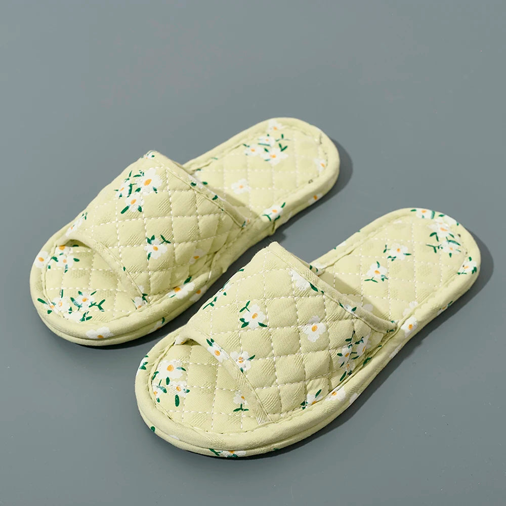 Indoor Home Shoes Soft Cotton Floral Floor Fashion Flower Summer
