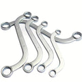 5Pcs Set S-Type Wrench 10-19 Size 140-240MM Length Elbow Wrench Curved Design Plum Plate Combination Ring Spanner Hand Tools Zpaxo 5 Pieces