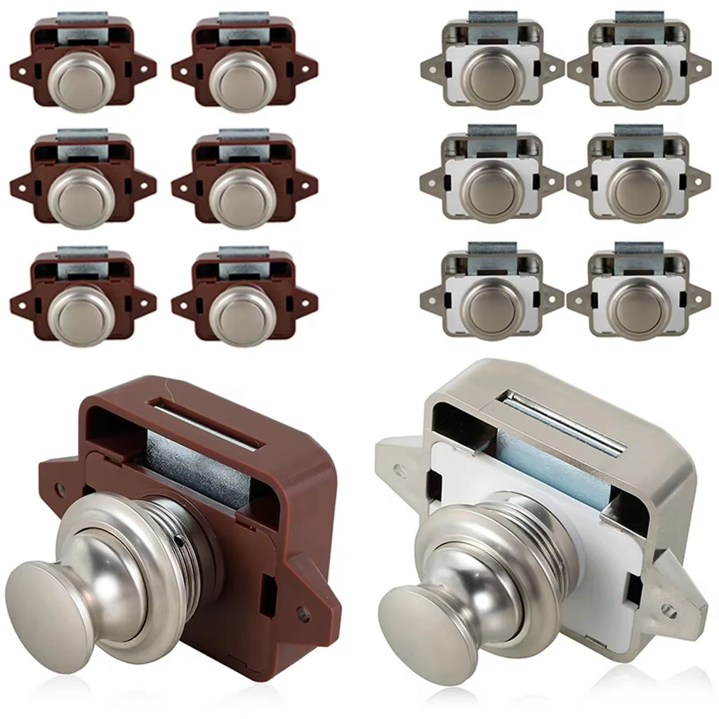 10Pcs Push Button Latch Keyless Cupboard Locks Elegant Cabinet Door Catch Decorative Push Button Latch Door Catch for RV Drawer Zpaxo