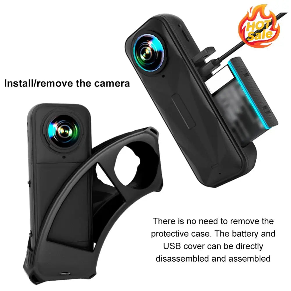 Silicone Protective Case Camera Lens Protector Anti-drop Camera Protector Cover Dustproof for Insta360 X5 Camera Accessories Zpaxo