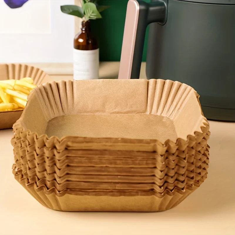 50/100pcs Square Silicone Oil Paper Mini Air Fryer Liner Suitable For Most Air Fryers Non Stick Air Fryer Zpaxo