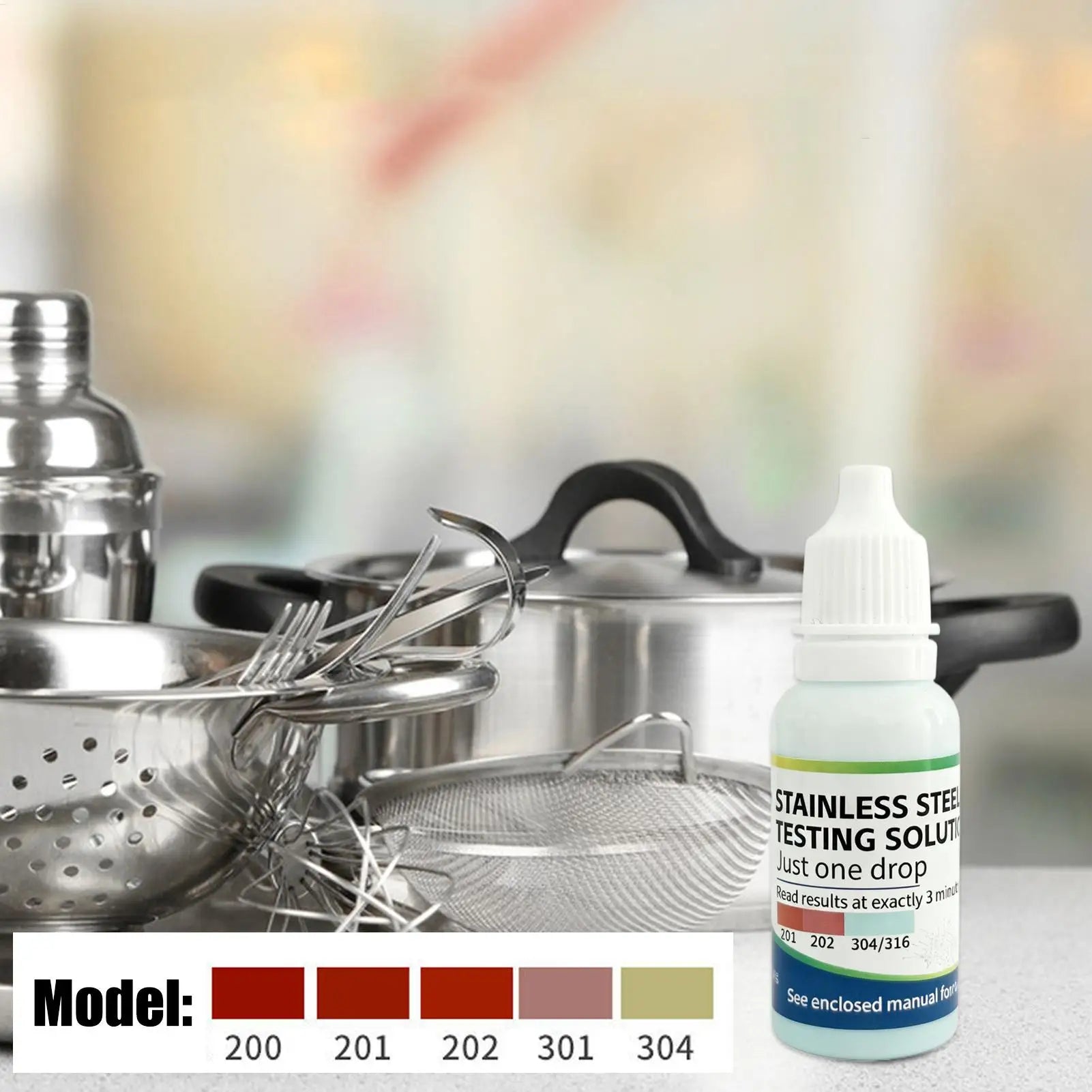 Stainless Steel Test Liquid Portable Manganese Detection Reagent 304