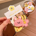 5Pcs/Set Cute Cartoon Hair Clip Not Hurt Hair Reusable Baby Headwear Bangs Stickers Gifts Zpaxo A
