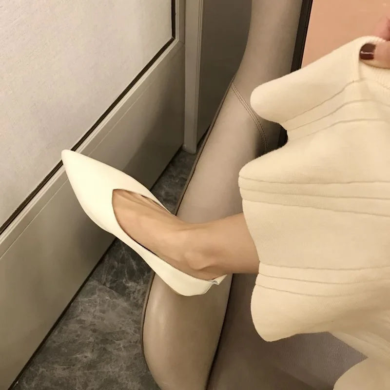 Women's Shoes Large Size 2026 Pointed-Toe Flat Shoes Women's Low-Cut Comfortable Boat Shoes ladies Zpaxo