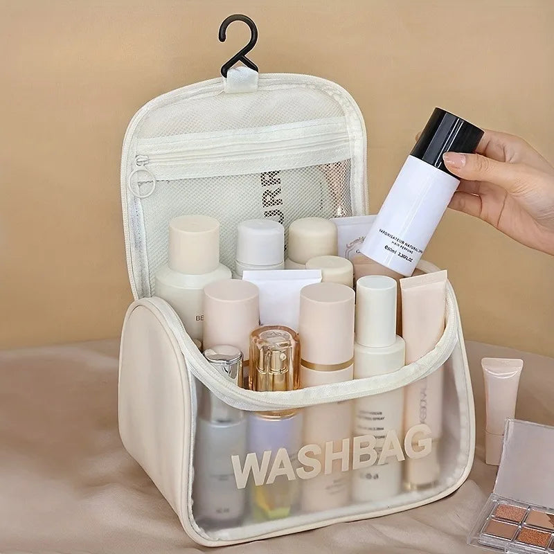 Transparent Toiletry Travel Bag Carry Airport Compliance PU Leather
