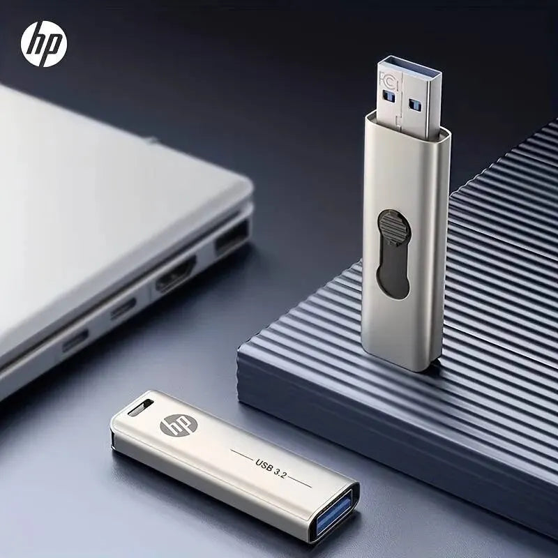 HP USB Flash Drive 3.2 32GB 64GB High Speed Sticks External Storage Metal Pen Drive Creative Personality Car Music Zpaxo