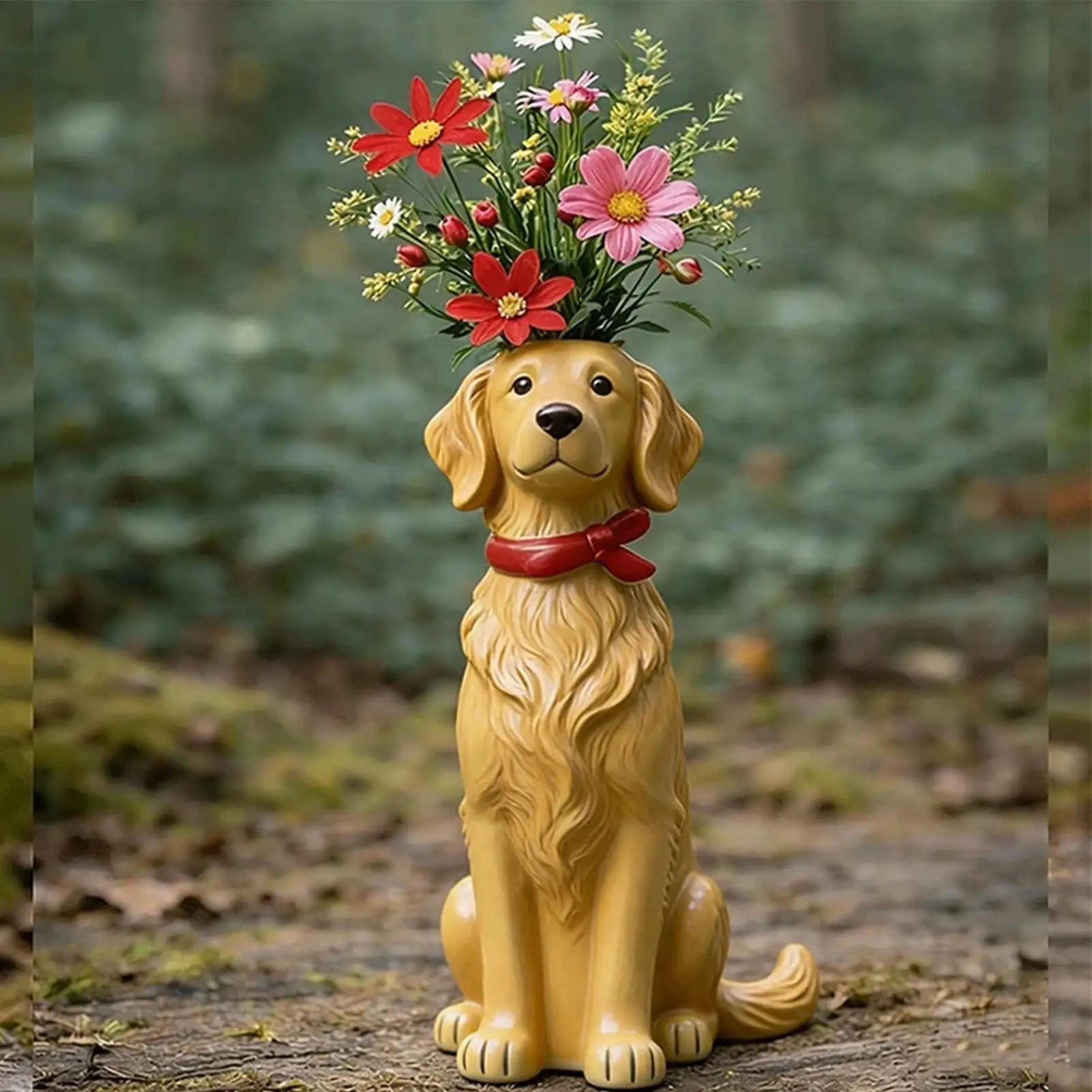 Vases Home Decor Resin Dog Desk Ornament Handcrafted Vase Shelf