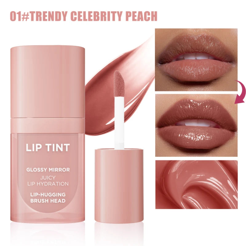 High Pigment Lip Gloss – Hydrating Plumping Glaze Lipstick Lip Gloss Zpaxo 01 CELEBRITY PEACH