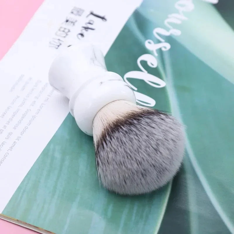 Yaqi 24mm Everest White Marble Synthetic Travel Shaving Brush Wet Shaving Brush Zpaxo