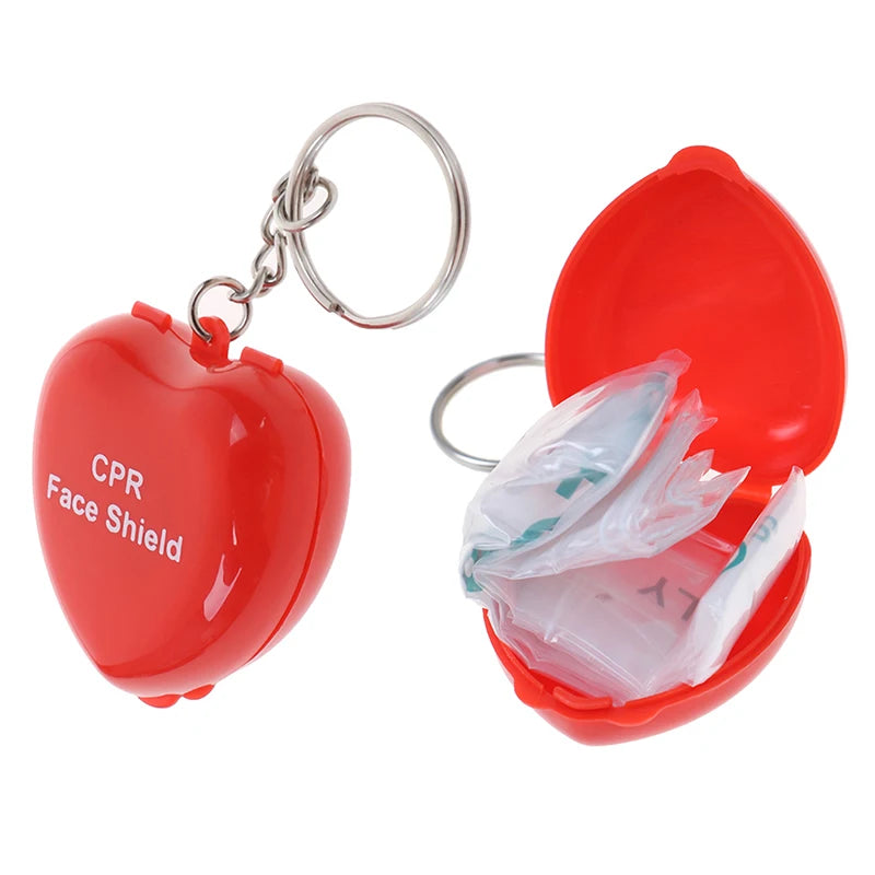Mini Protect CPR Mask Mouth Keychain Rescue Heart Box Face First Aid