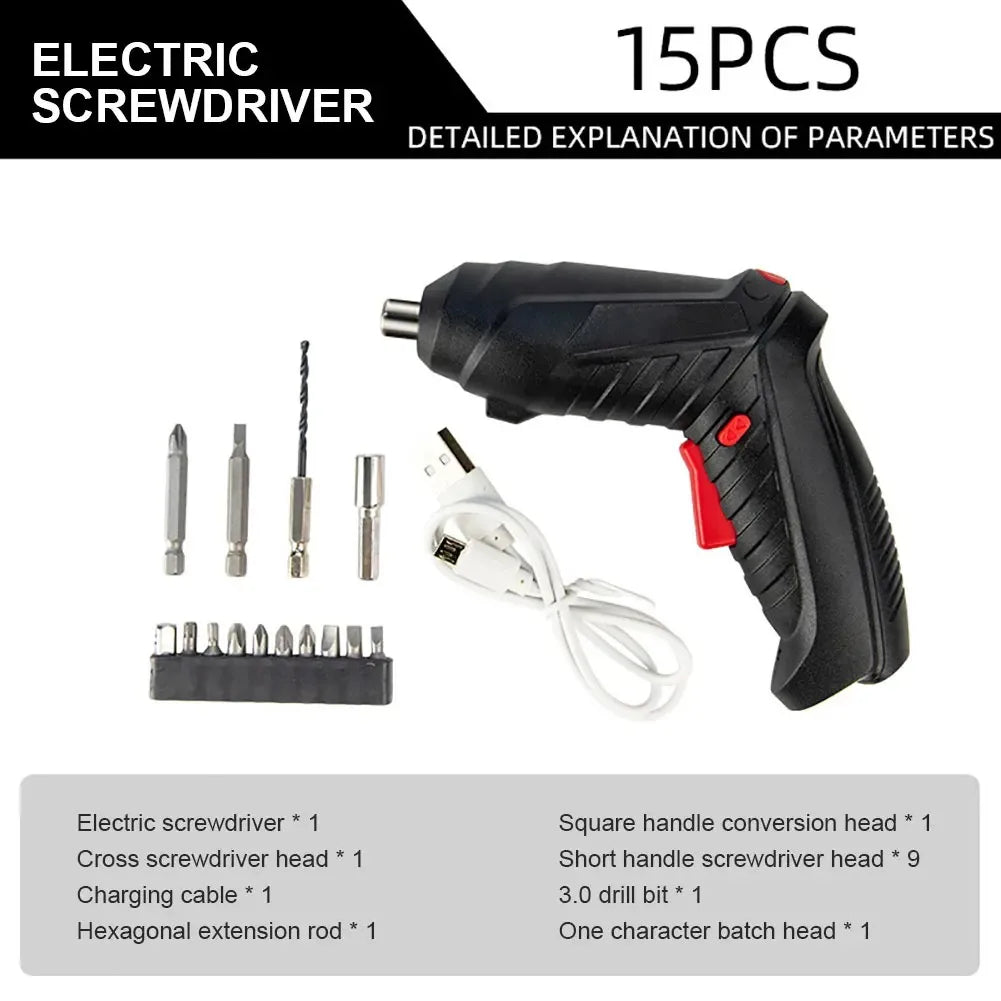 Electric Screw Driver 3.6V Mini Household Electric Drill Rotated Cordless Screwdriver Impact Drills Portable Power Repair Tools Zpaxo Upgrade Set