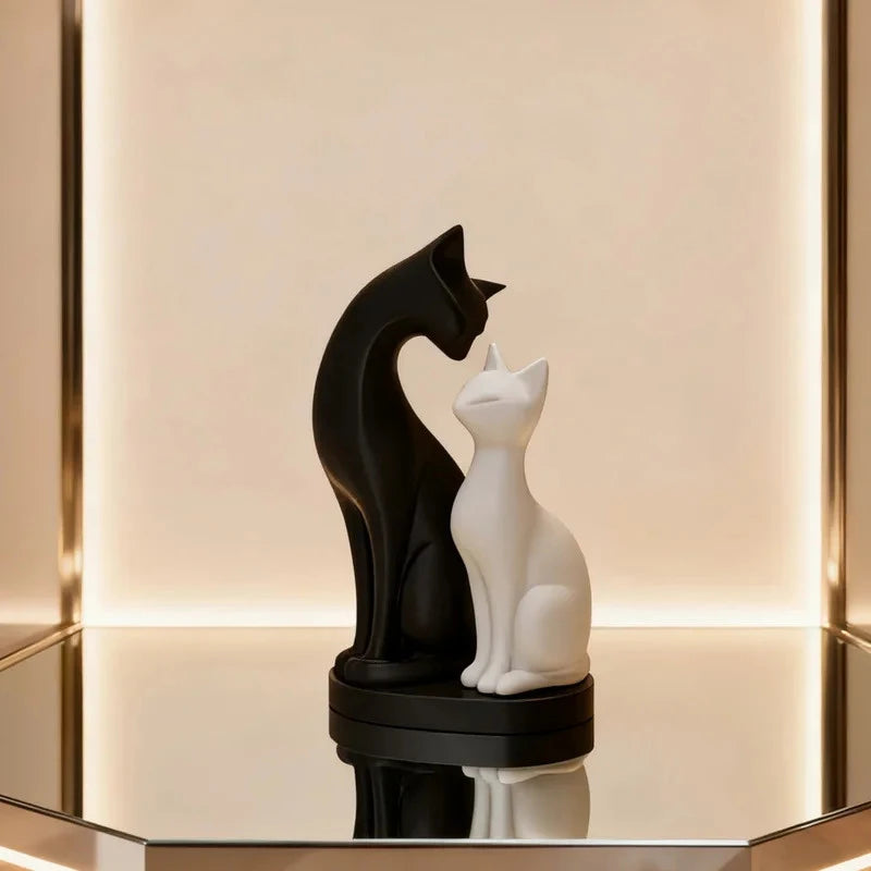 Creative Elegant Cat Couple Sculpture Home Decor Perfect Living Rooms