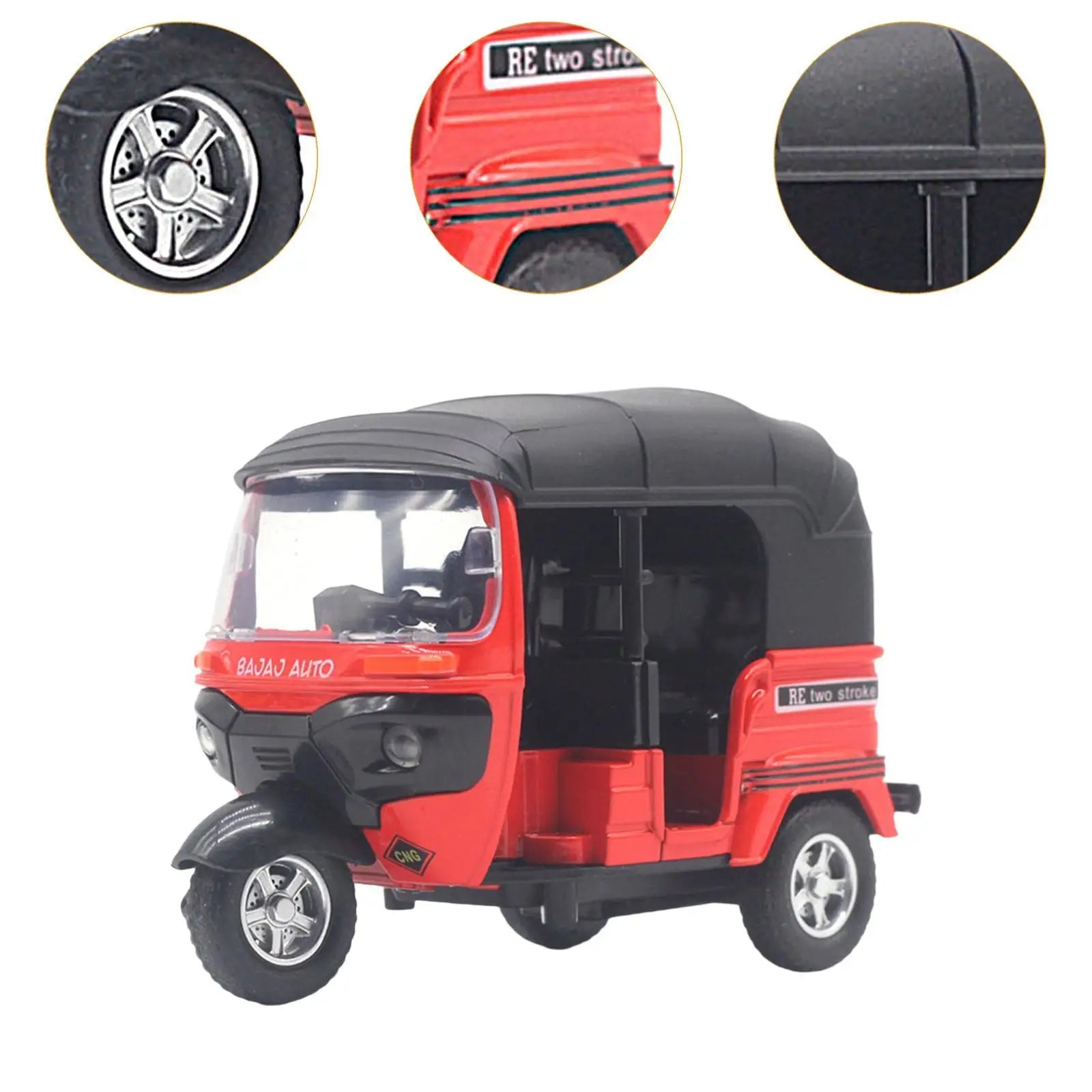1:14 Scale Tricycle Model Creative Decor Retro Design Statue Miniature Figurine for Tabletop Office Bedroom Living Room Birthday Zpaxo