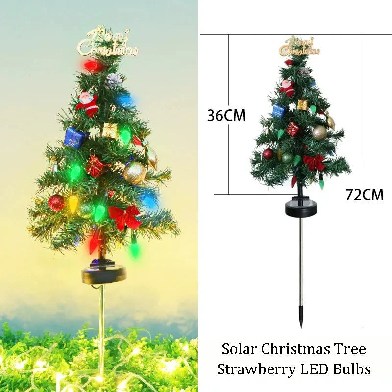 Christmas Tree LED Lights Solar Outdoor Decorative Lawn Garden Lamp Zpaxo StrawberryAccessorie China Mainland
