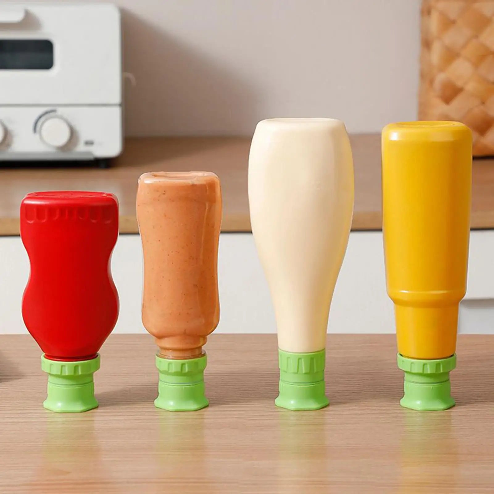 4-Pack Squeeze Bottle Caps – Sauce & Condiment Dispenser Lids Bottle Caps Set Zpaxo