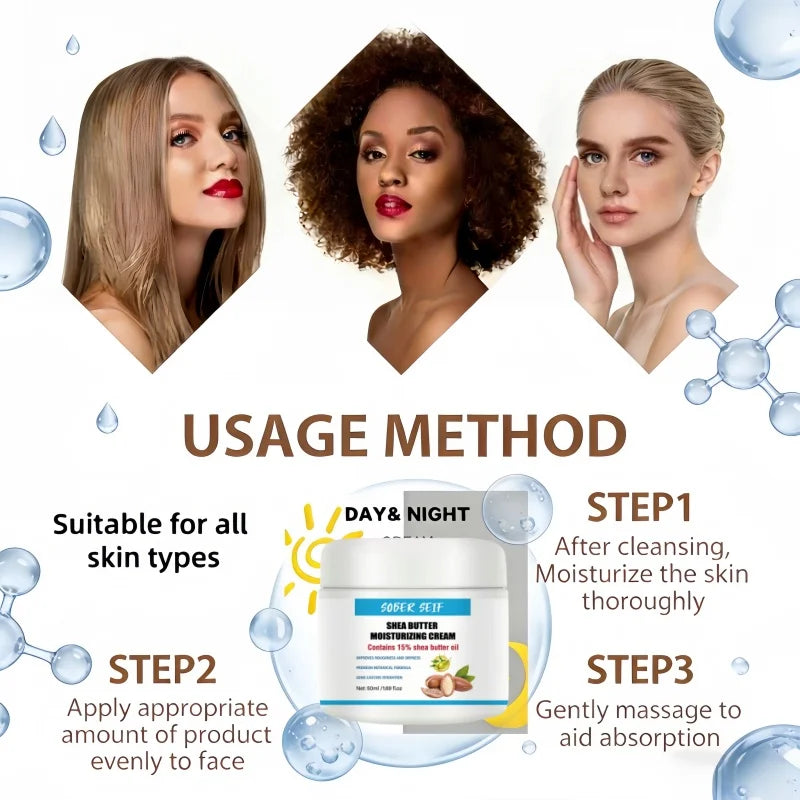 50ml Shea Butter Hyaluronic Acid Nourishing Face Cream Long Time Moisturizing Anti Dryness Smooth Skin Facial Care Zpaxo