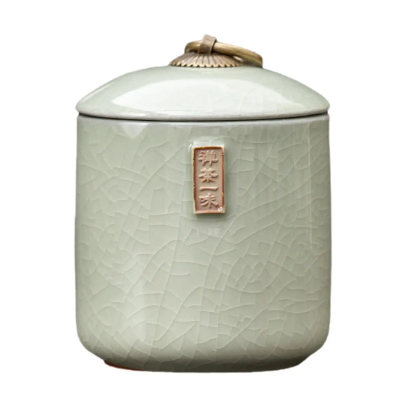 Ceramic Airtight Tea Canister – Dry Food & Coffee Storage Jar Ceramic Storage Canister Zpaxo Beige