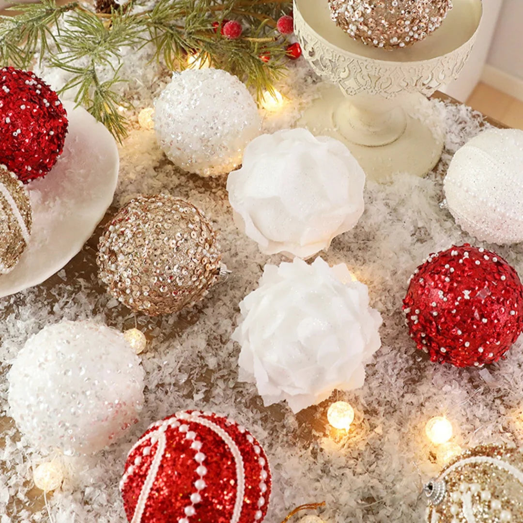 8cm Pearl Foam Christmas Ball Ornaments – 9-Pack Hanging Decor Christmas Ball Ornaments Zpaxo