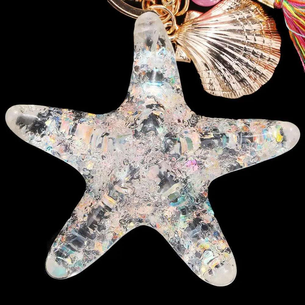 Chain Women Shell Starfish Pendant Accessories Key Ring Shell Keychain Starfish Keychain Key Chains Zpaxo