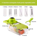 9 In 1 Multifunctional Vegetable Slicer Cutter Shredders Slicer with Basket Fruit Potato Chopper Carrot Grater Kitchen Gadgets Zpaxo green