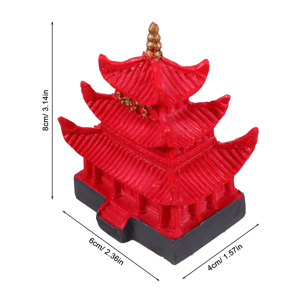 Fish Tank Resin Pagoda Tower Decoration Aquarium Hideout House Small