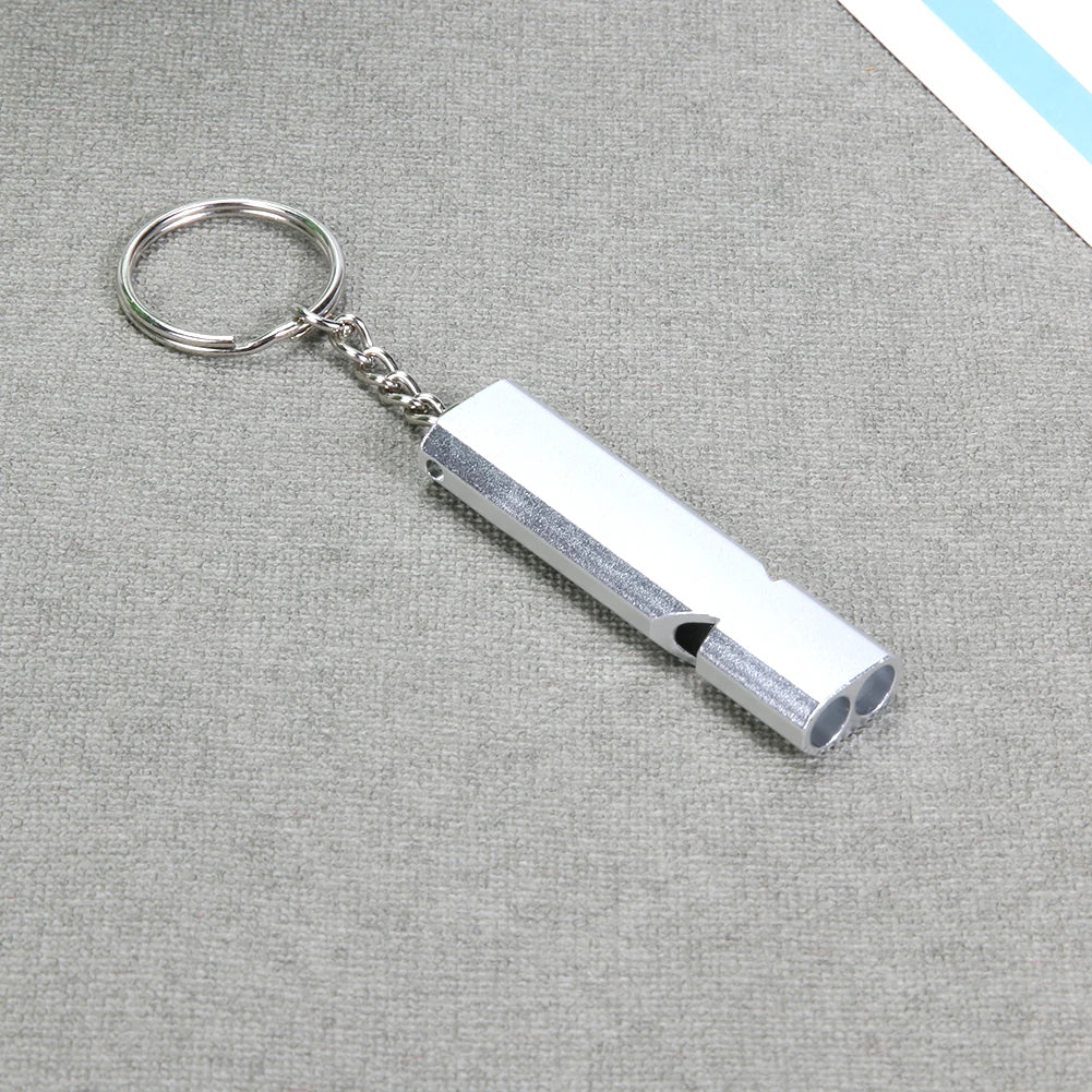 Emergency Whistle Keychain Outdoor Survival 2 Tube Dog Training