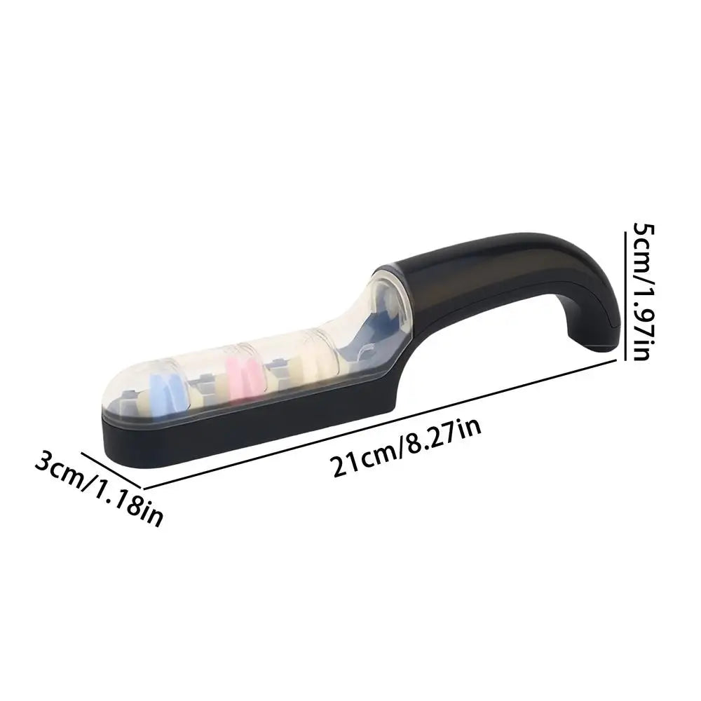 3 Stage Tool Sharpener Garden Knife Sharpening Stone Anti Slip Handle Zpaxo A A