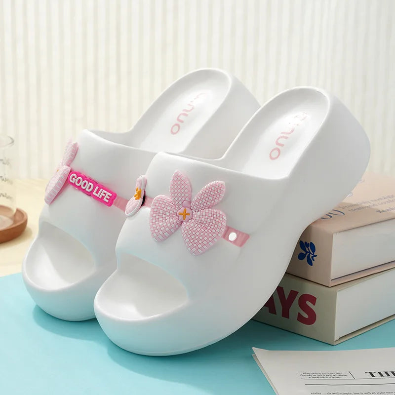 2025 Summer Platform Slippers Women Comfy Solid Soft Sole EVA Pillow