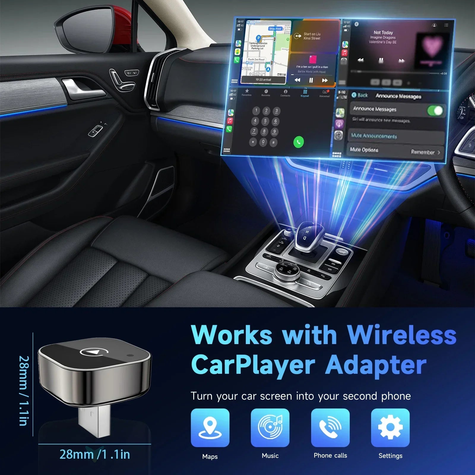 2026 Wireless Carplay Adapter Mini Factory Car Display Stronger Zpaxo