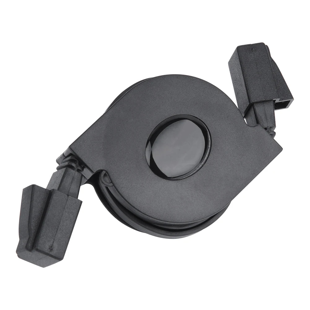 Adjustable Retractable CAT6 RJ45 Lan Network Cable Cord Black 2m