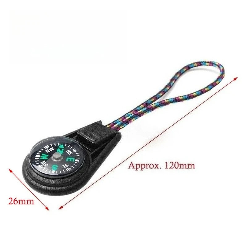 Colorful Survival Keychain Zipper Pull Mini Compass Outdoor Backpack Zpaxo