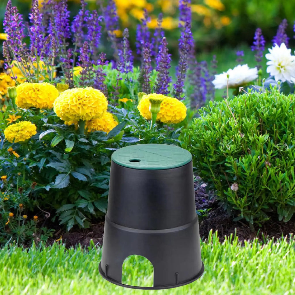 Garden Valve Box Easy Install Underground Sprinkler Cover Sturdy Plastic Case for Grassland Farm Yard Zpaxo