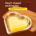 10pcs Heart-Shaped Serving Trays With Transparent Lids Reusable PET Snack Fruits Sushi Cheese Salads Desserts Packaging Boxes Zpaxo Default Title
