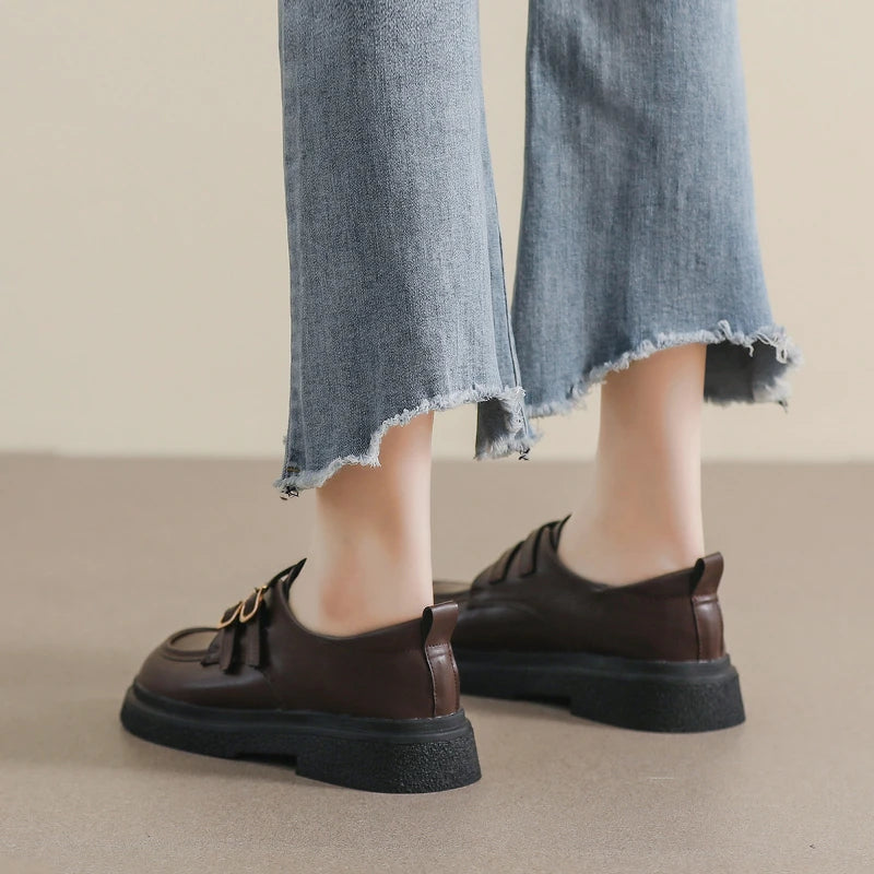Women French Pointed Toe Flat Mary Jane Shoes One Strap Shallow Mouth Zpaxo