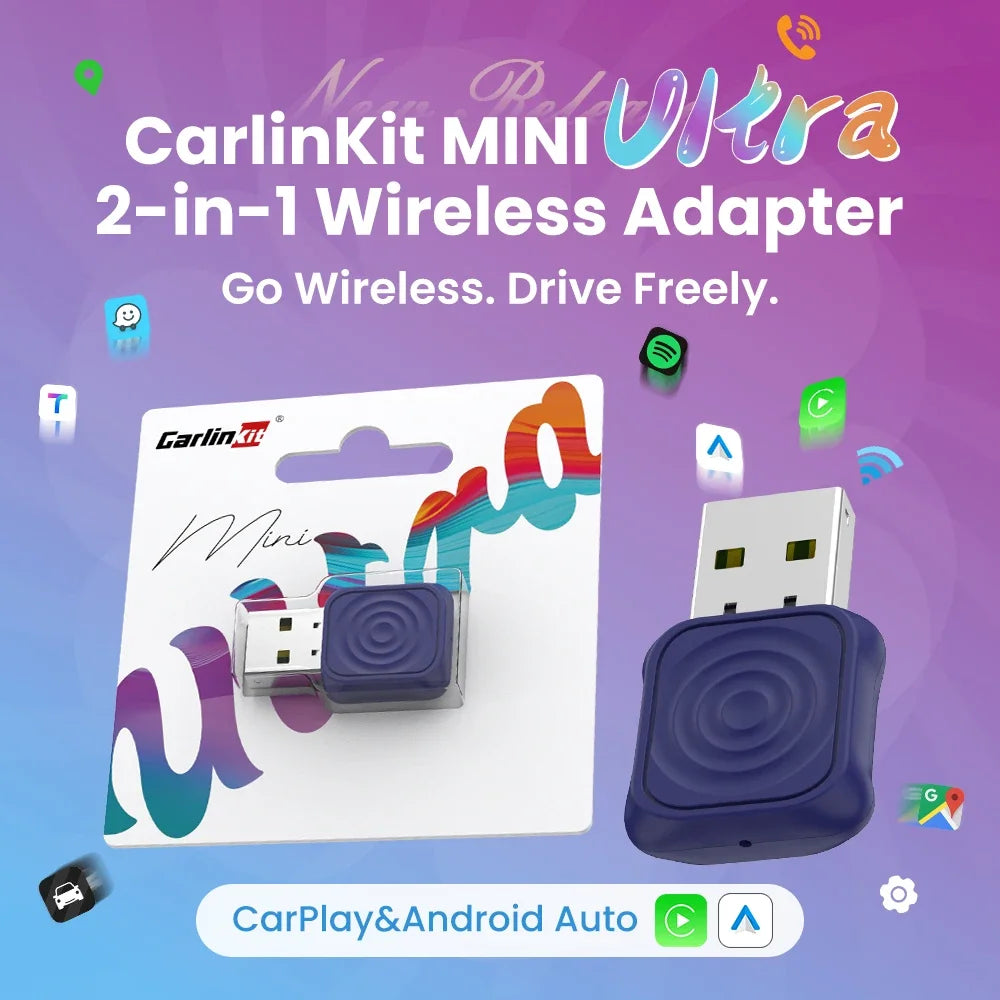 MINI 5 Ultra Carlinkit Wireless Carplay Adapter Smart Box Car Plug Zpaxo