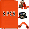 Lazy Portable Phone Screen Holder Stand Silicone Desktop Flexible Tablet Laptop Holder Any Shape Foldable Transforming Travel Zpaxo Orange-3PCS