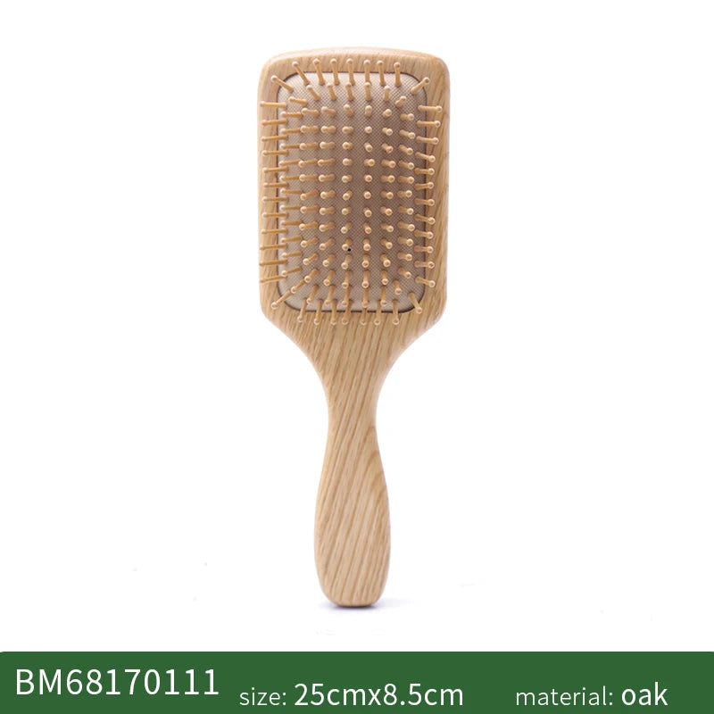 Profesional Hair Brush Women Wooden Hair Comb Healthy Cushion Massage Scalp Brush Paddle Hairbrush Wide Tooth Comb Hair Care Zpaxo Oak Wood- B China Mainland