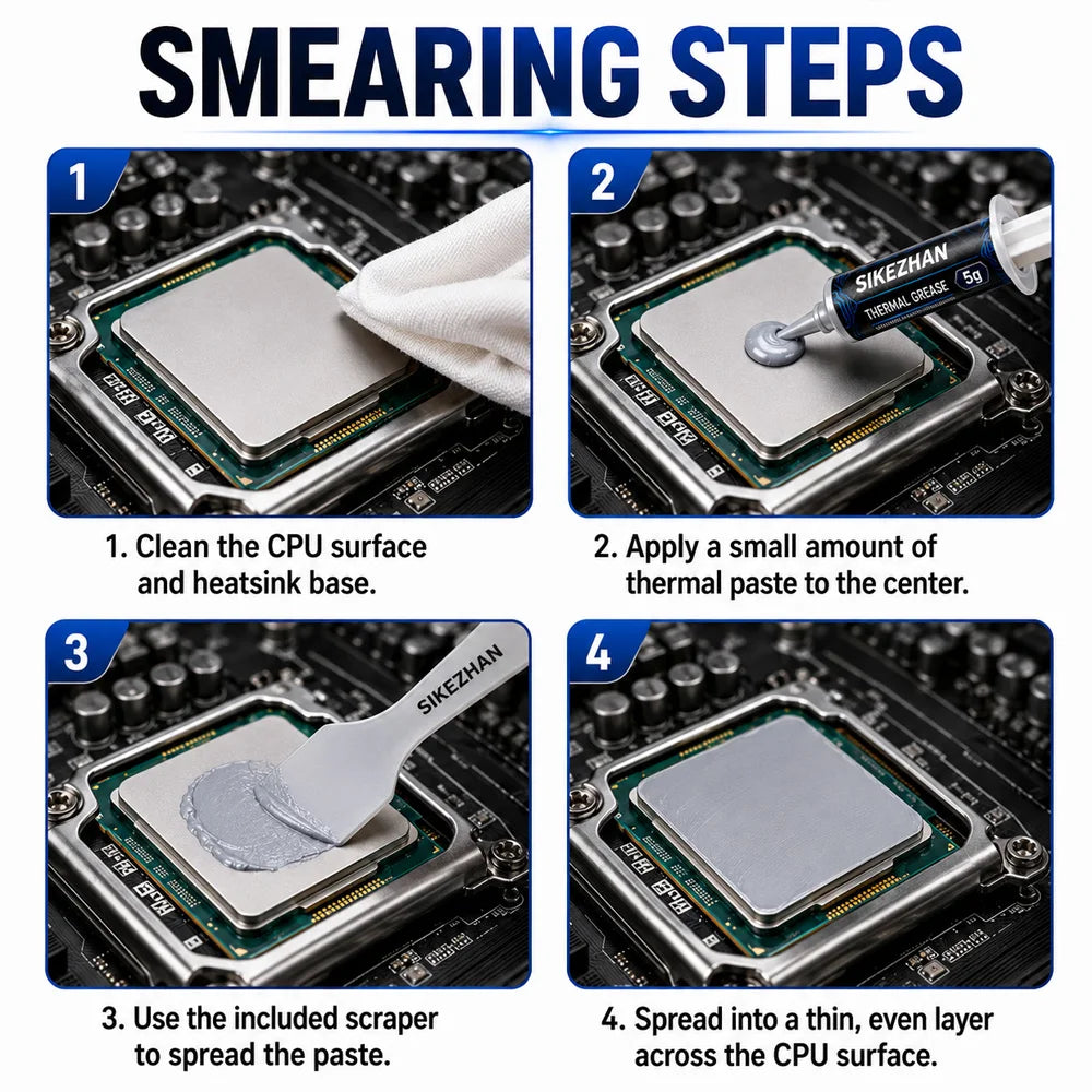SIKEZHAN 2Pc Thermal Paste 30g Silicone Grease High Conductivity Cooling Compound for CPU GPU LED Heatsink Processor Chip Cooler Zpaxo