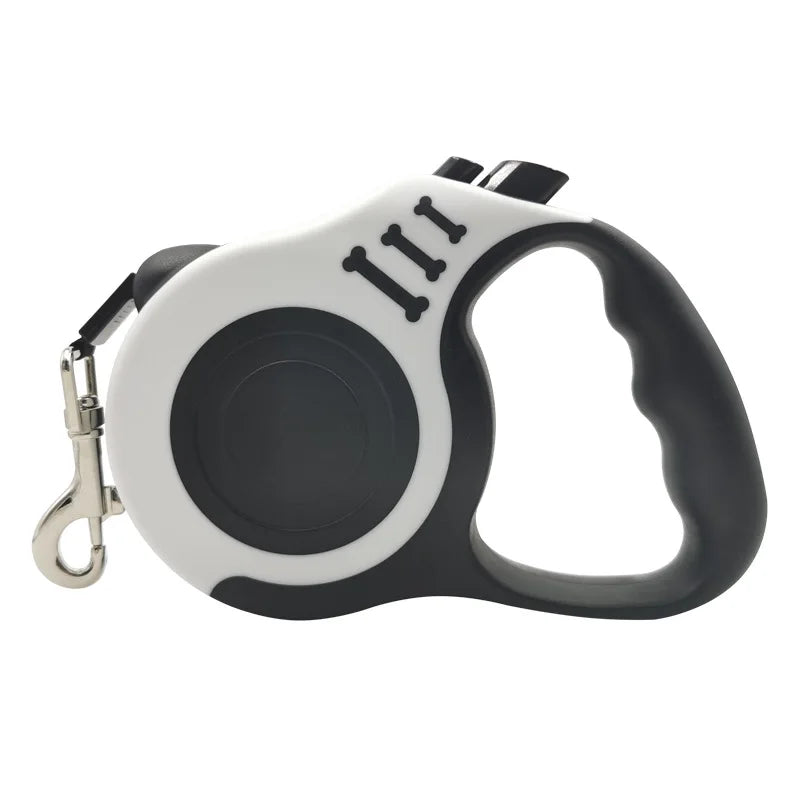 3m 5m Dog Leash for Small Dogs Cat Automatic Retractable Durable Nylon Lead Puppy Outdoor Travel Walking Hiking Traction Rope Zpaxo White and Black 3M