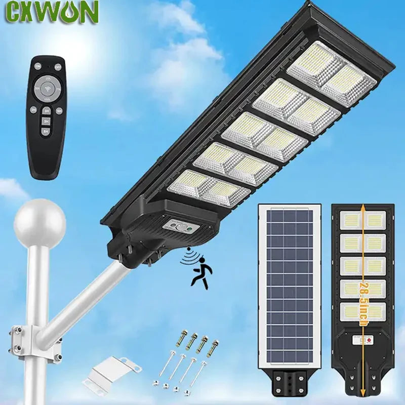 1200LED Solar Street Light Outdoor Sun Powered Waterproof Motion Zpaxo