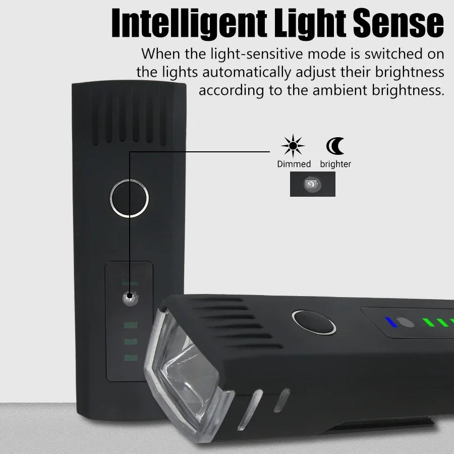 USB Rechargeable Bike Light Set – 1000LM LED Front & Taillight