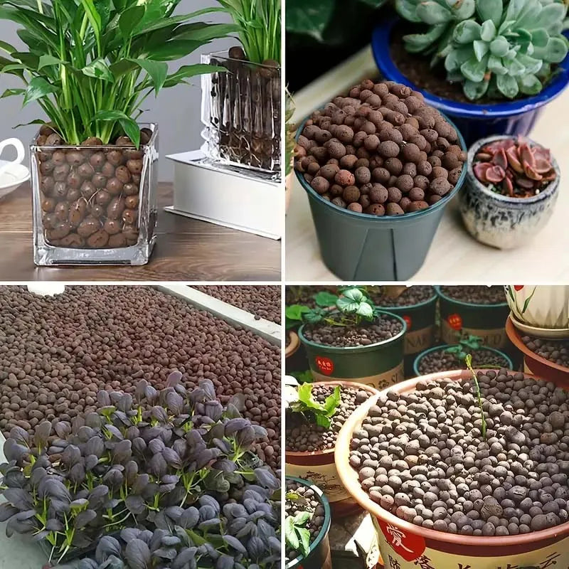 100/200G Clay Pebbles for Plants,Lightweight Clay Balls for Plants Drainage, Hydroponic Growing, Aquaponics, Orchid Potting Mix Zpaxo